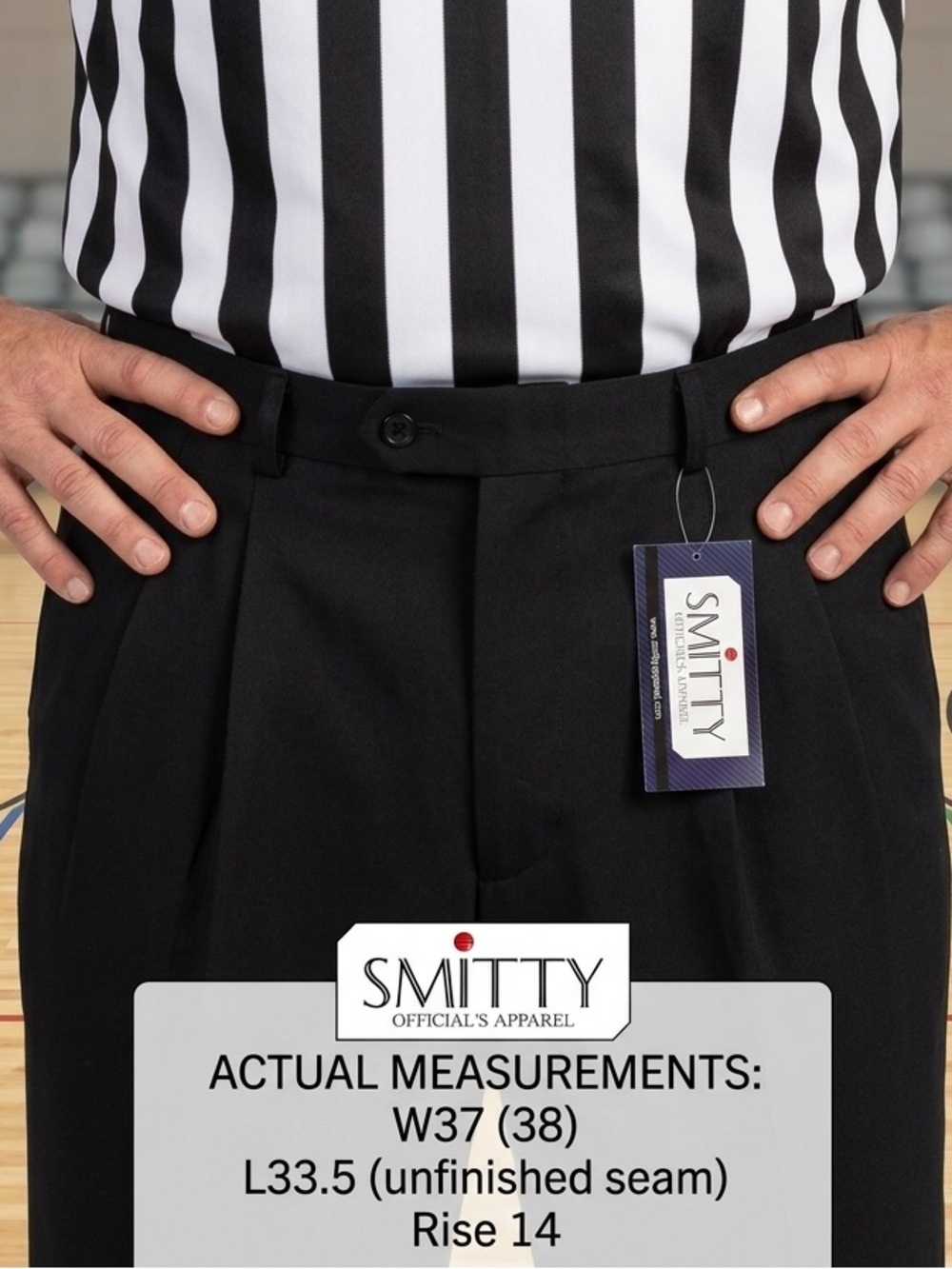SMITTY Referee Work Pants NWT Men’s Size 37 Black Basketball Baseball Soccer